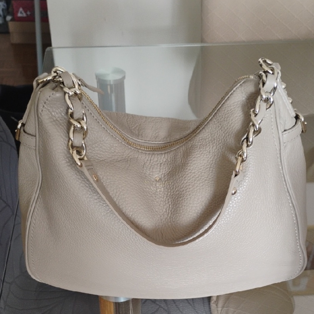 Kate Spade Beige Leather Shoulder Bag